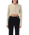 Versace Barocco Texture Cropped Cardigan