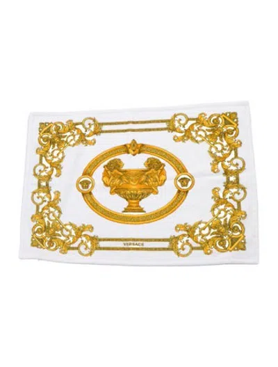 Pre-owned Versace Baroque Bath Mat In White
