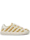 Versace Chain Stripes Greca Sneakers In Neutrals