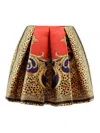 Versace Baroque Cheetah Skirt In Silk Duchesse In Multi
