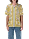 Versace Baroque Coupe Des Dieux Bowling Shirt In Grey
