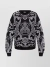 Versace Baroque Crew Neck Sweaters In Black