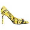 Versace Baroque Hibiscus Medusa Leather Pump In Gold