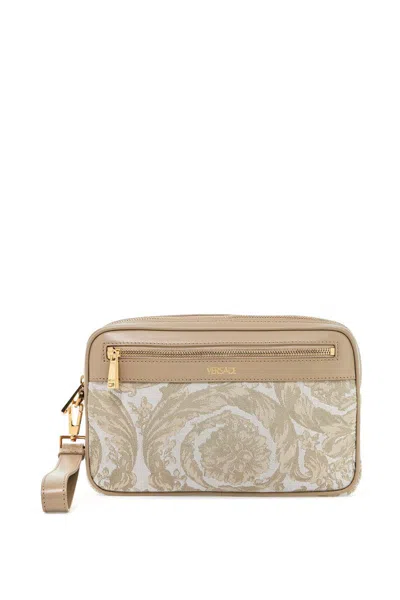 Versace Baroque Jacquard In Beige