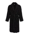 Versace Baroque-jacquard Cotton Blend Robe In Black