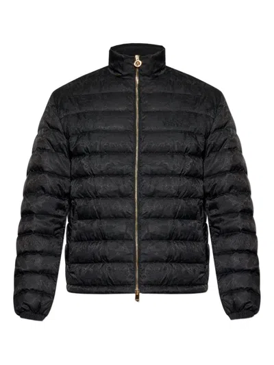 Versace Tailored Jacket With Elasticated Cuffs And Hem In Black