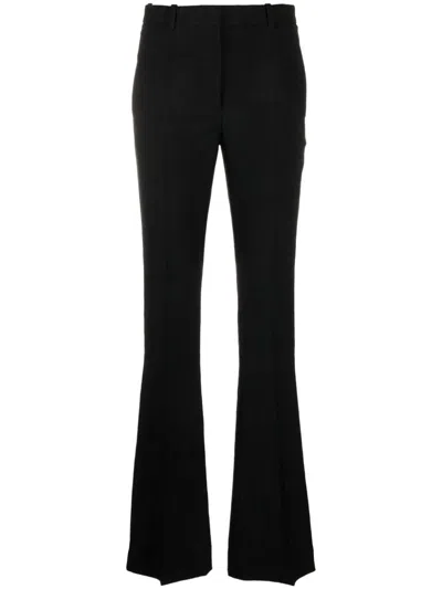 Versace Logo-jacquard Flared-leg Trousers In Black