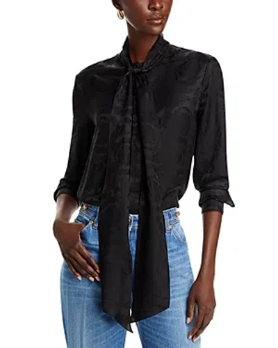Versace Women's Baroque Jacquard Silk-blend Informal Shirt In Black