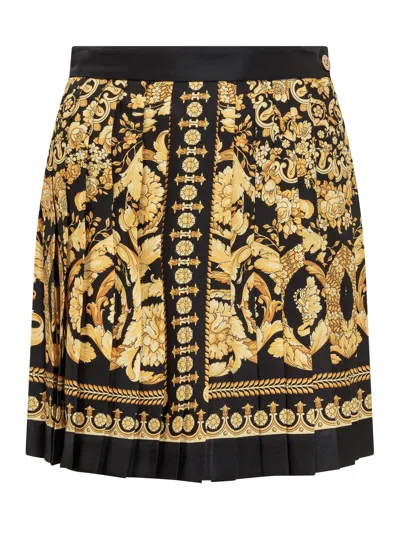 Versace Baroque Mini Skirt In Multi