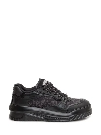 Versace Baroque Odyssey Sneakers In Black