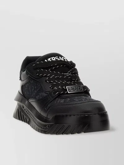 Versace 'baroque Odyssey' Sneakers Collar Padded In Black