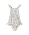 Versace Baroque One Piece Swimsuit In White