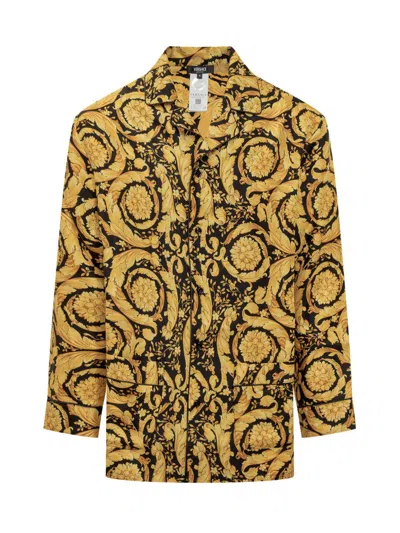 Versace Baroque Knit Pajama Set In Multi