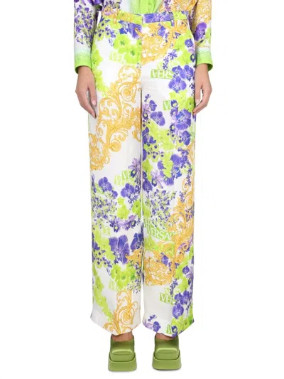 Versace Baroque Pants In Green