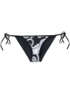 Versace Baroque Pattern-print Bikini Bottoms In Black