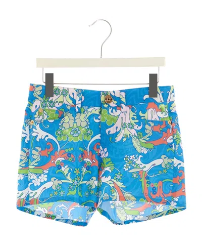 VERSACE VERSACE KIDS LOGO PATCH BAROQUE PATTERNED SHORTS