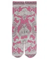 Versace Baroque Pattern-print Socks In Gray