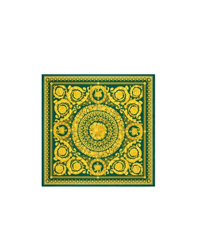 Versace Baroque Pattern Scarf In Green