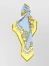 Versace Baroque Pattern Scarf Multicolor Rolled Edges