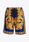 Versace Baroque Pattern Shorts In Multicolor