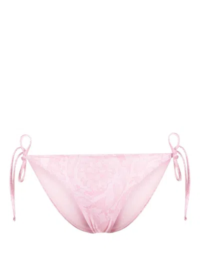 Versace Baroque Print Bikini Bottom In Pink