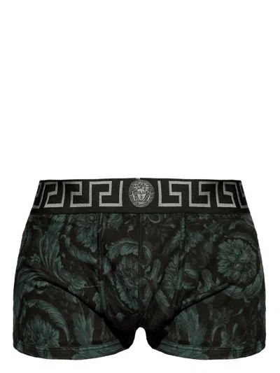 Versace Baroque Print Boxer Shorts In Black