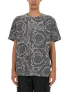 Versace Barocco Silhouette T-shirt In Gray