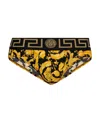 Versace Baroque-print Cotton Briefs In Black