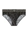 Versace Barocco Cotton Blend Briefs In Black
