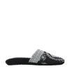 Versace Baroque-print Cotton Slippers In Black