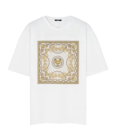 Versace Beige La Coupe Des Dieux Cotton T-shirt In White