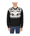 Versace Barocco Print Cotton Crewneck Sweatshirt In Black