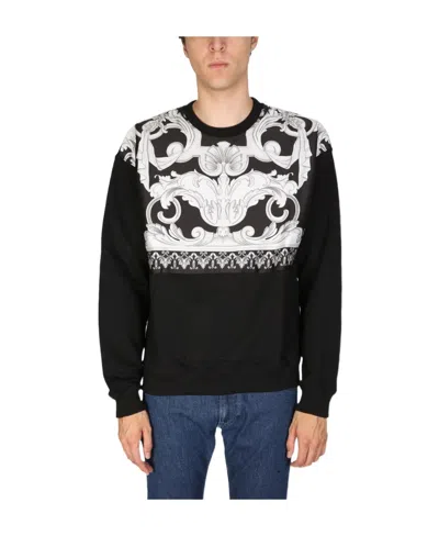 VERSACE BAROQUE-PRINT DETAIL SWEATSHIRT
