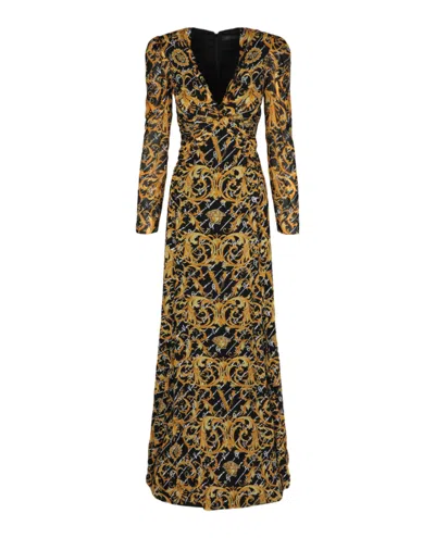 VERSACE BAROQUE PRINT EVENING GOWN