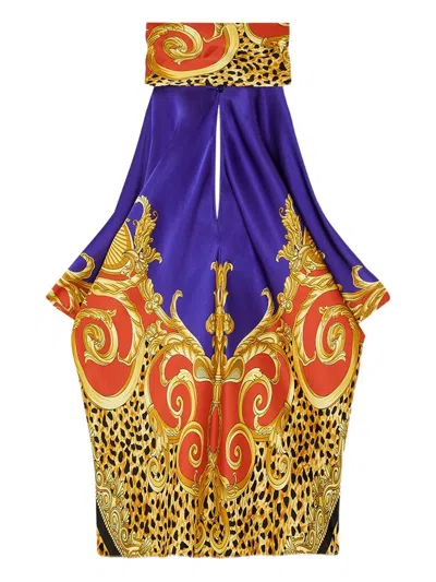 VERSACE BAROQUE-PRINT HALTERNECK TOP