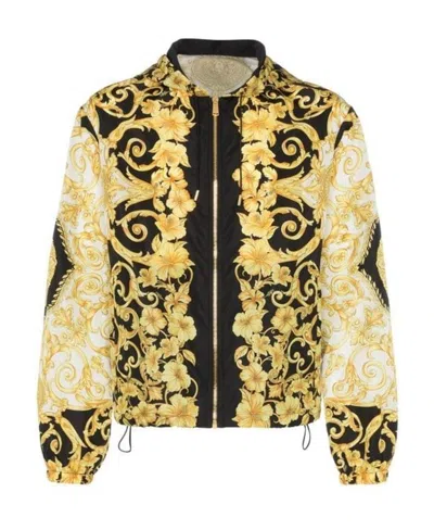Versace Baroque Print Hooded Jacket In Multicolor