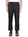 Versace Graphic-stripe Taffeta Track Pants In Black