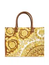 Versace Baroque-print Logo-appliqué Tote Bag
