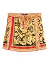 Versace High-waisted Flared Skirt Baroque Print In Multi