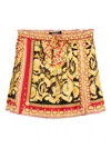 Versace High-waisted Flared Skirt Baroque Print In Multi