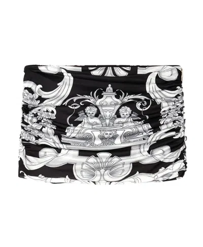 Versace Baroque-print Mini Skirt In White