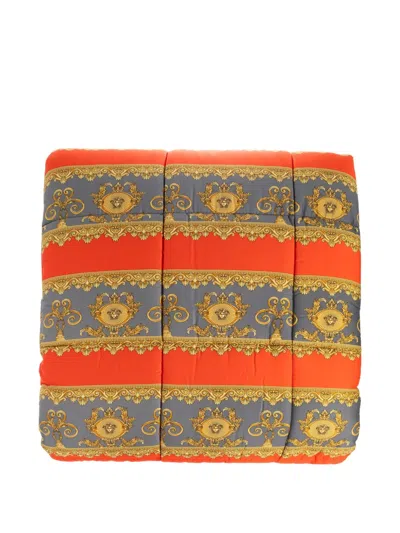 Versace Baroque-print Quilted Duvet (270cm X 270cm) In Orange