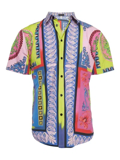 Pre-owned Versace Baroque-print Shirt In Blue