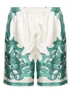 Versace Architectural Baroque Print Silk Shorts