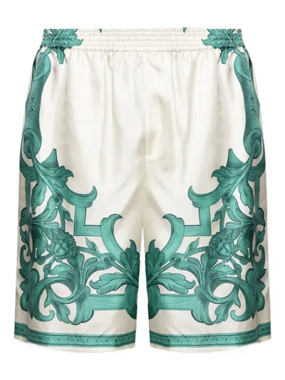 Versace Baroque Print Silk Shorts