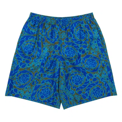 Pre-owned Versace Baroque Print Silk Shorts 'khaki/blue' | Cream | Men's Size 54