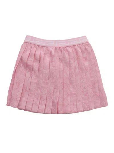 Versace Baroque Print Skirt In Pink