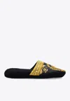 Versace Large I Love Baroque Slippers In Black