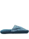 Versace Baroque-print Slippers In Blue