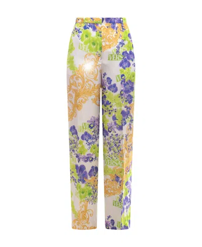 VERSACE VERSACE BAROQUE PATTERN STRAIGHT LEG PANTS